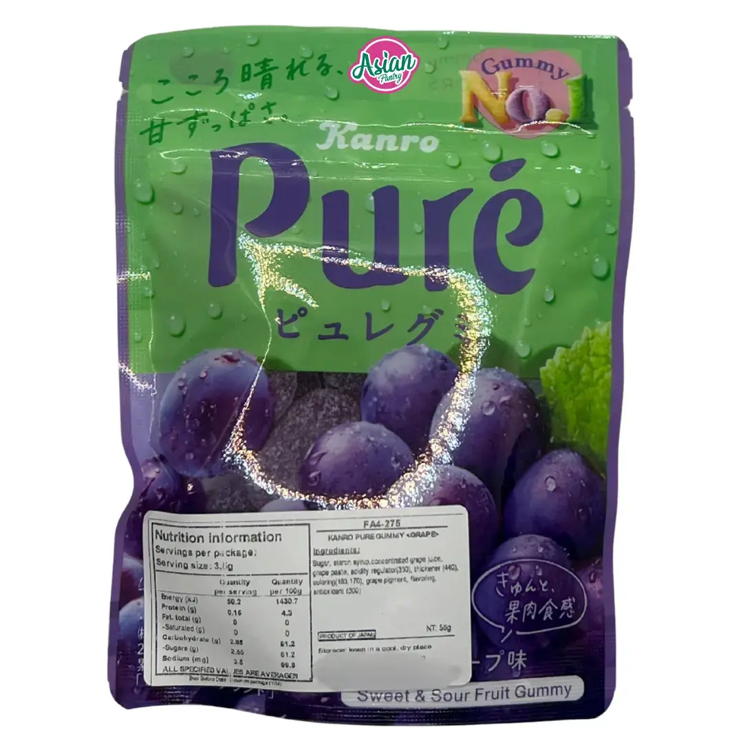 Kanro Pure Gummy Grape 56G 1