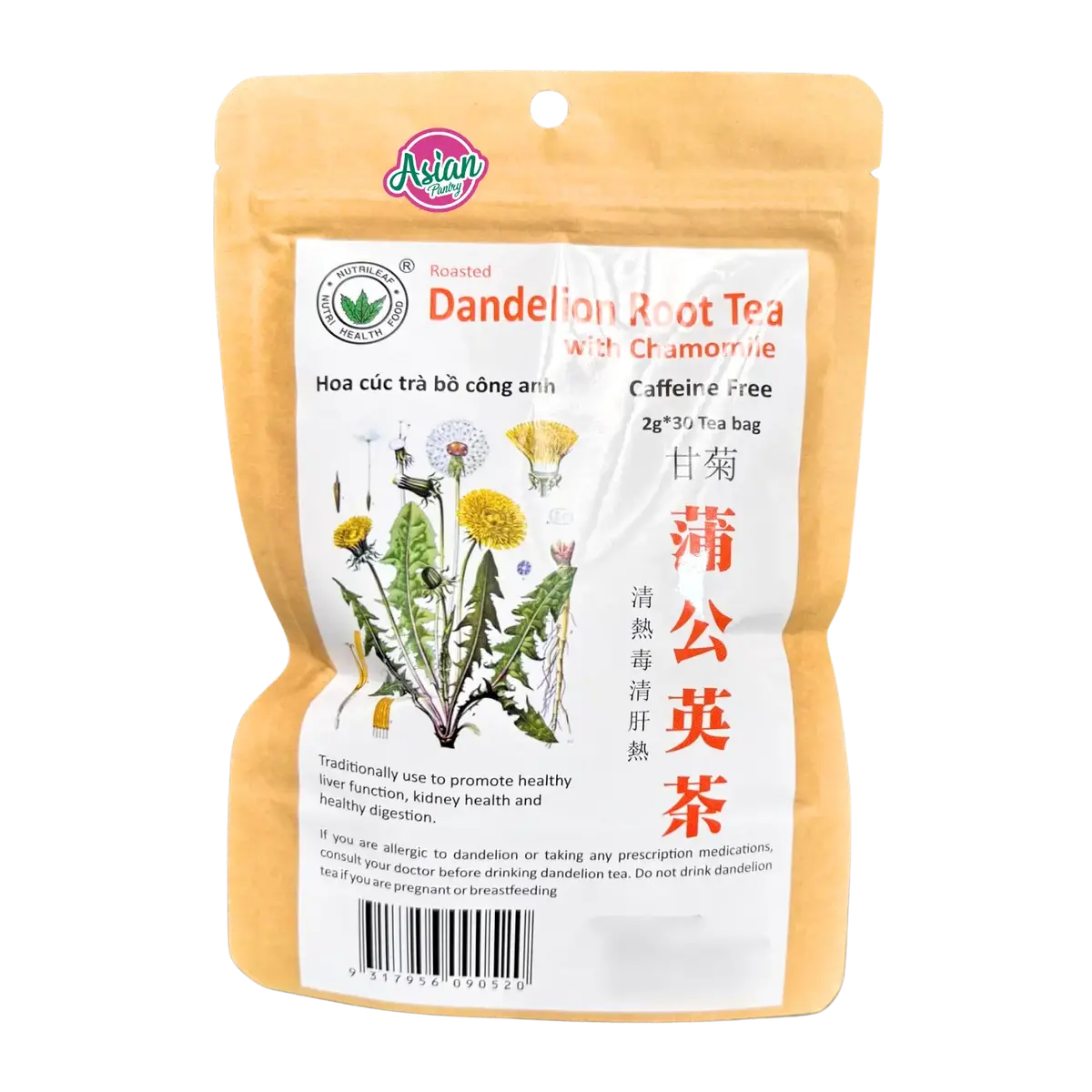 Nutrileaf Dandelion Root Tea With Chamomile (2G * 30 Bags) 1