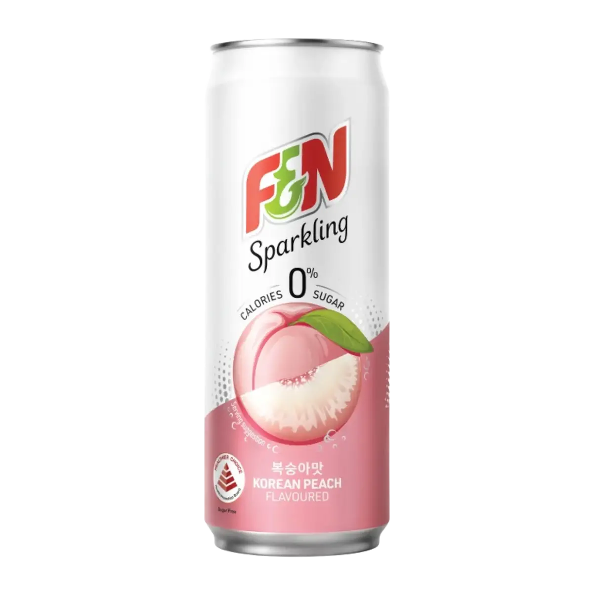 F&N Sparkling Korean Peach Water Sugar Free 325Ml 1