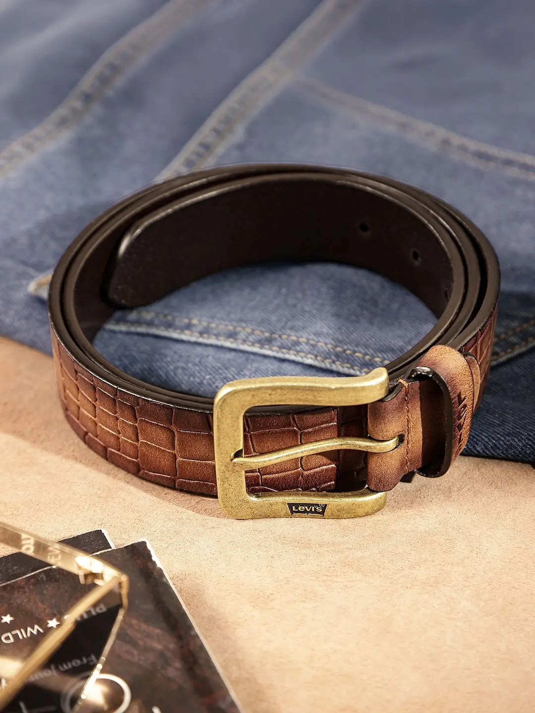 Men's Tan Textured Belt 1