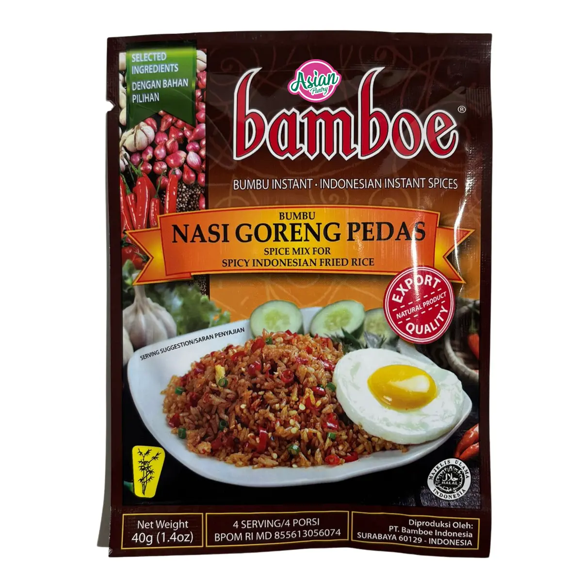 Bamboe Nasi Goreng Pedas (Spice Mix For Spicy Indonesian Fried Rice) 40G 2
