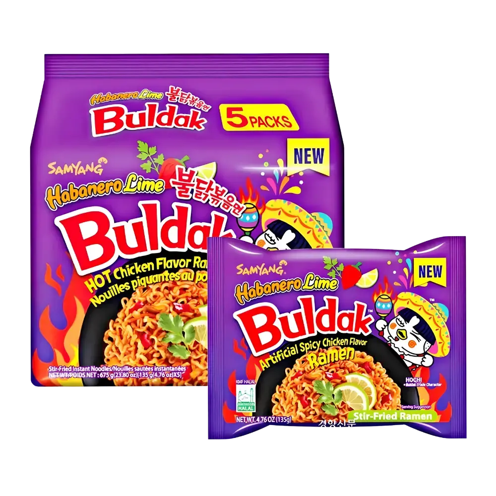 Samyang Buldak Hot Chicken Flavour Ramen Habanero Lime 1