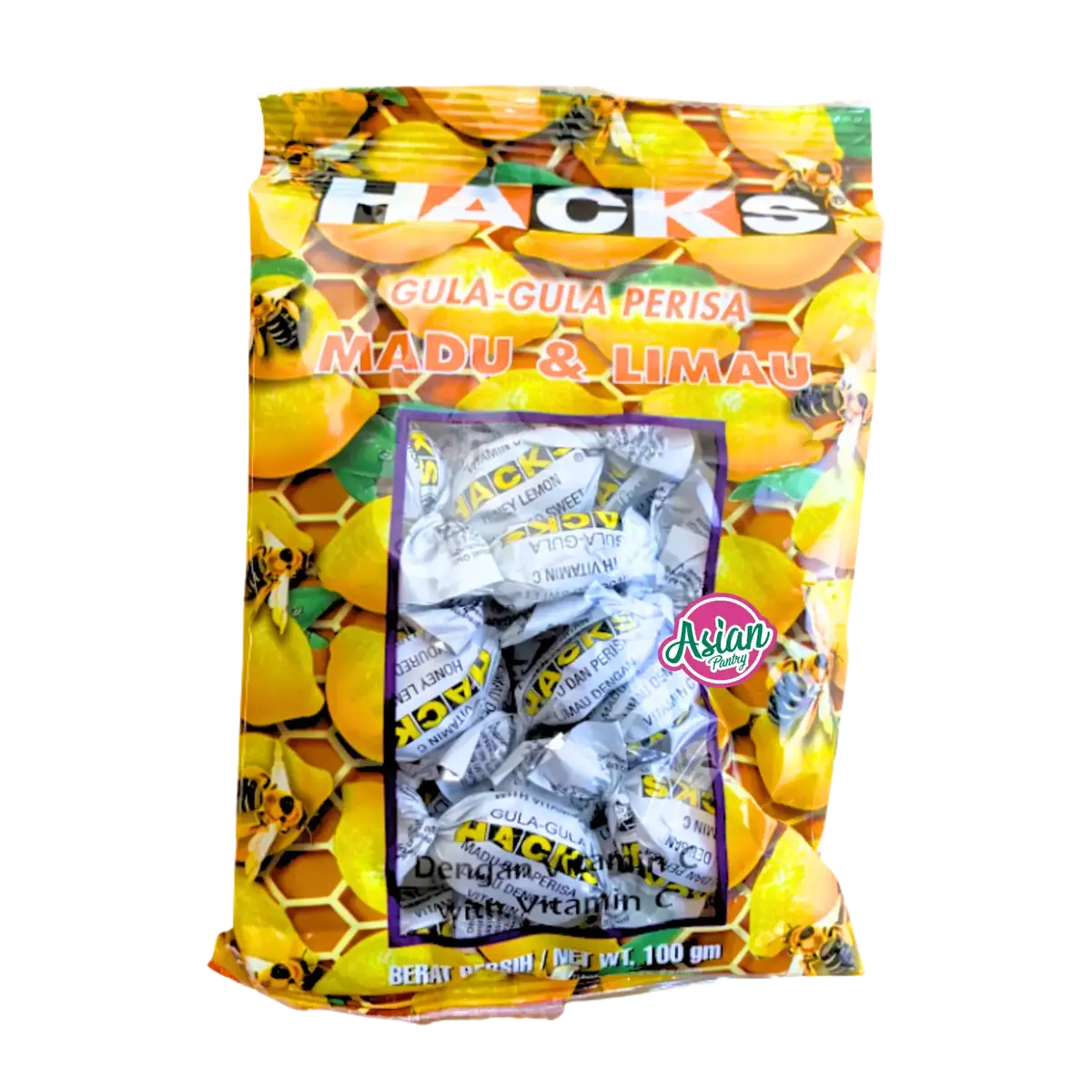 Hacks Gula Gula Honey & Lemon 100G 1