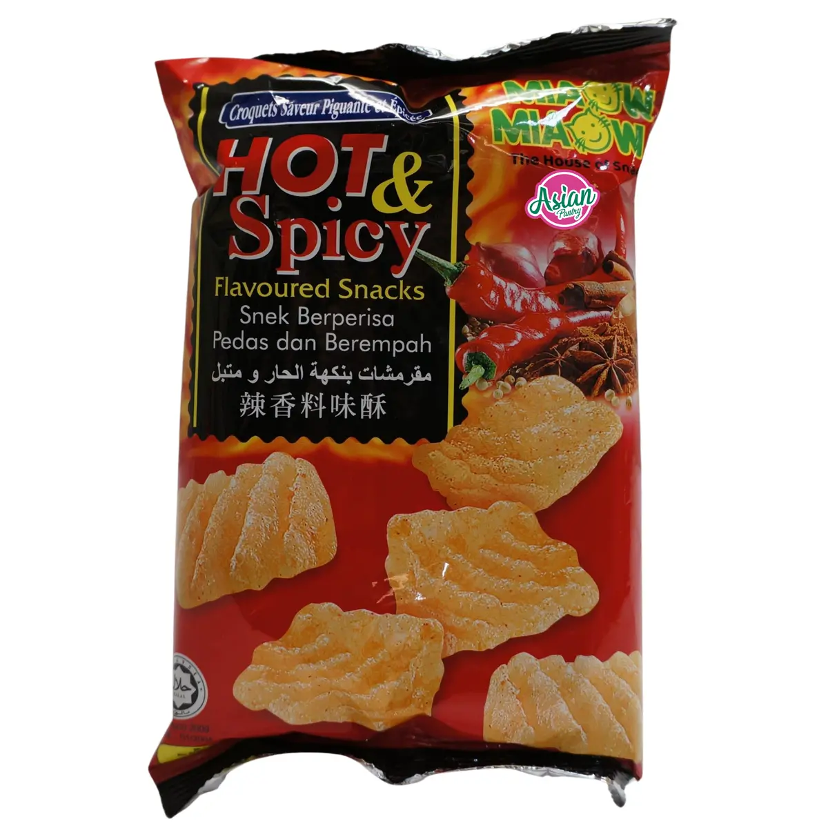 Miaow Miaow Hot & Spicy Flavoured Snacks 60G 1