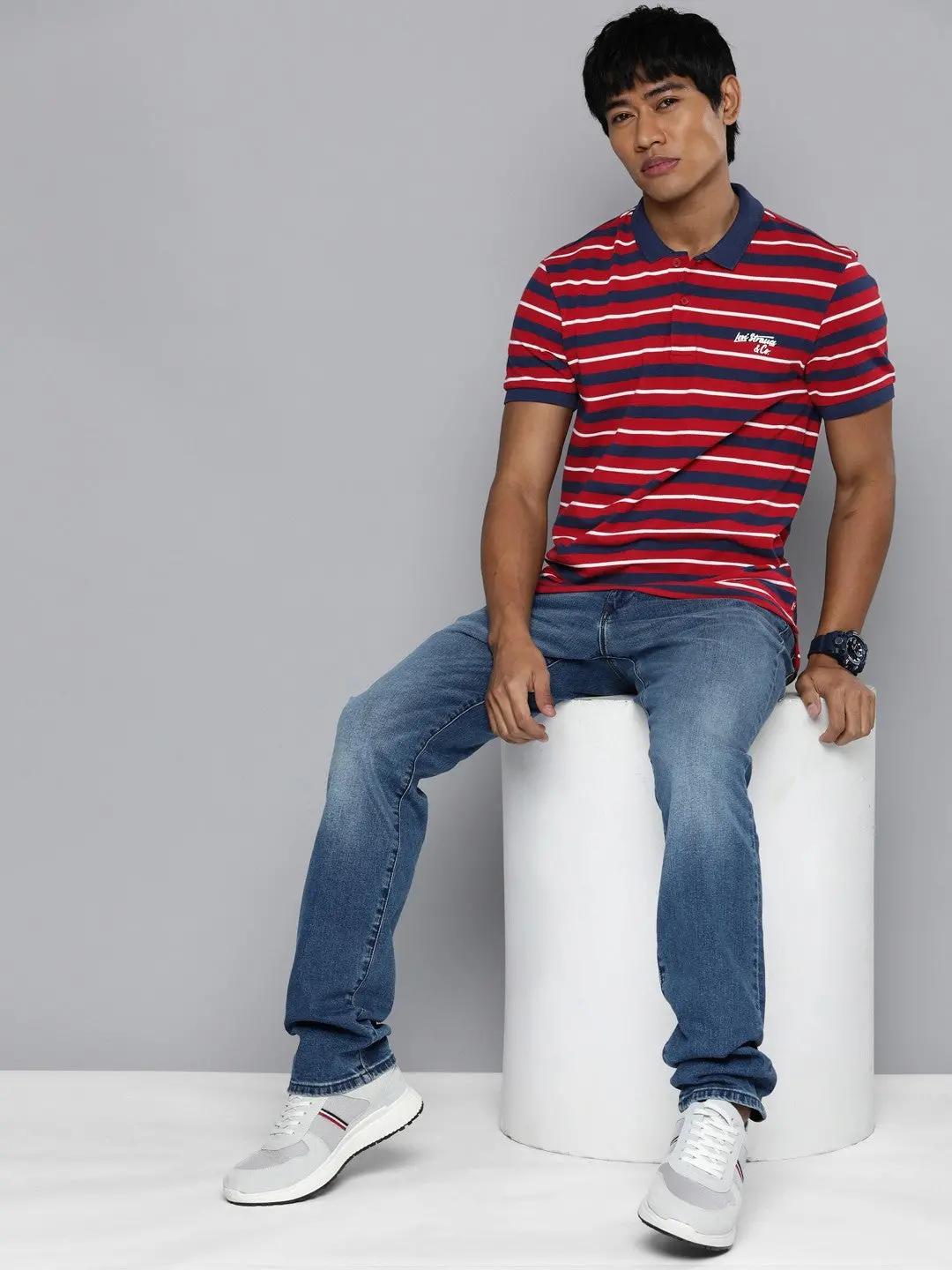 Men's Striped Polo T-Shirt 1
