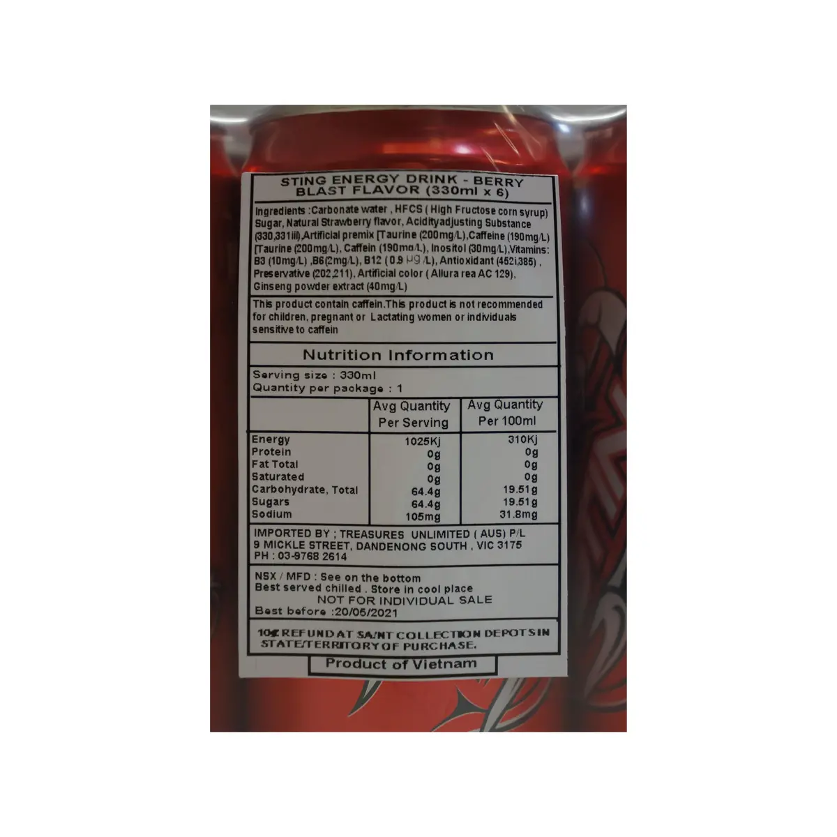 Sting Energy Berry Blast Flavour 2
