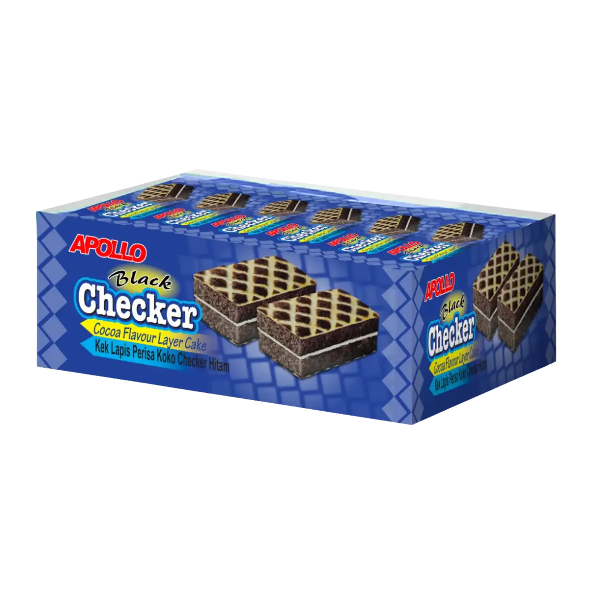 Apollo Black Checker Cocoa Flavour Layer Cake 24Pk 1
