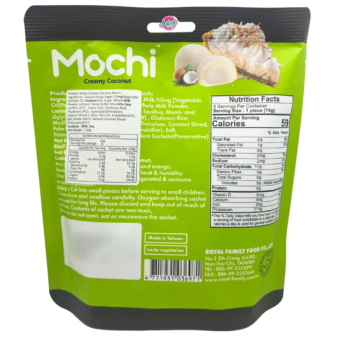 Royal Family Gluten Free Mochi Coconut 120G 2