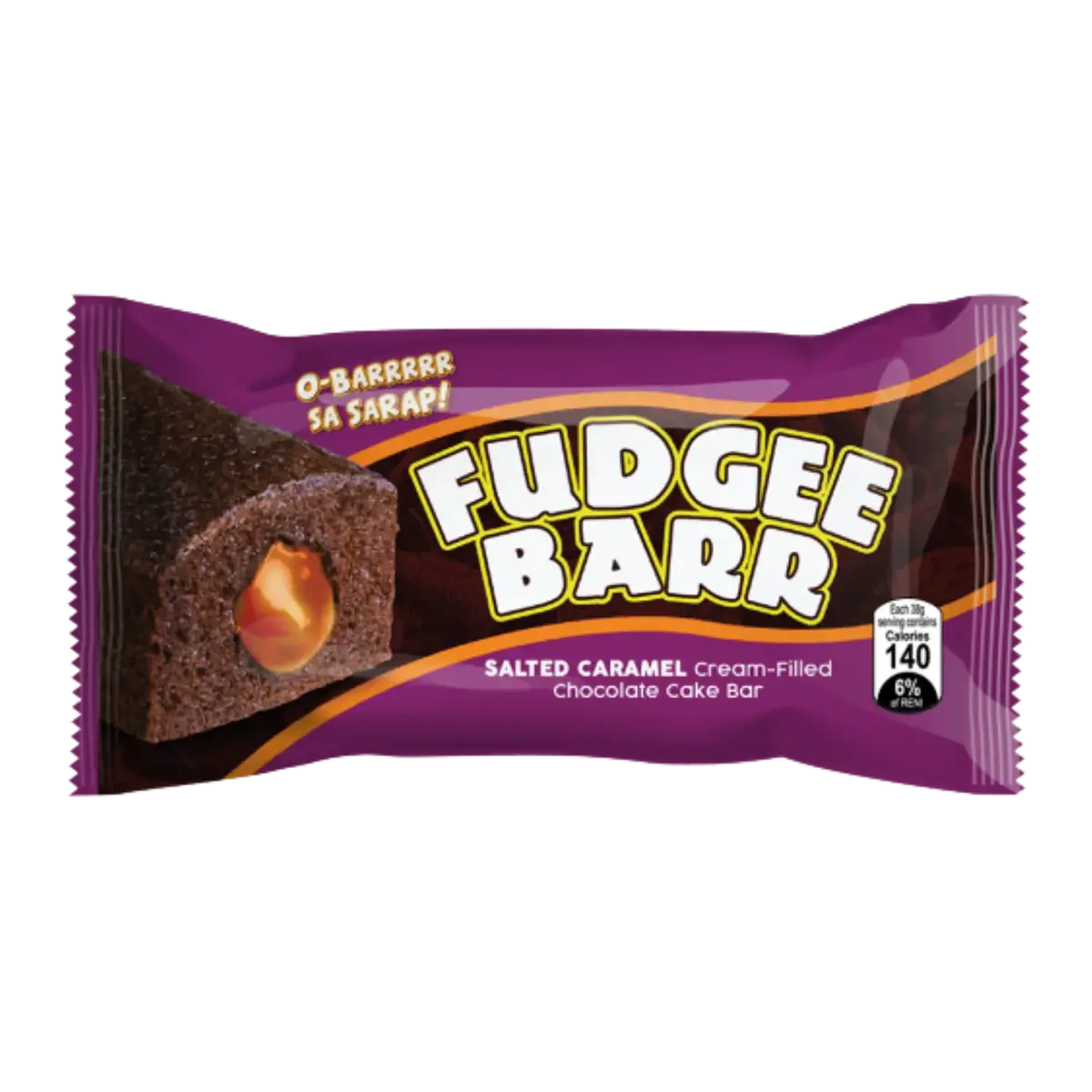 Rebisco Fudgee Barr Salted Caramel Cream-Filled Chocolate Cake Bar 400G (Exp: 13/03/2026) 1
