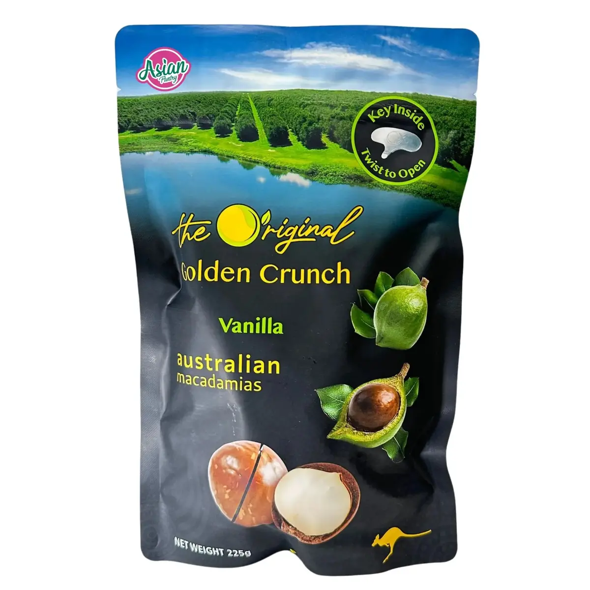 Golden Crunch (Happy Nut) Australian Vanilla Macadamias 225G (Bbd: October 2026) 1