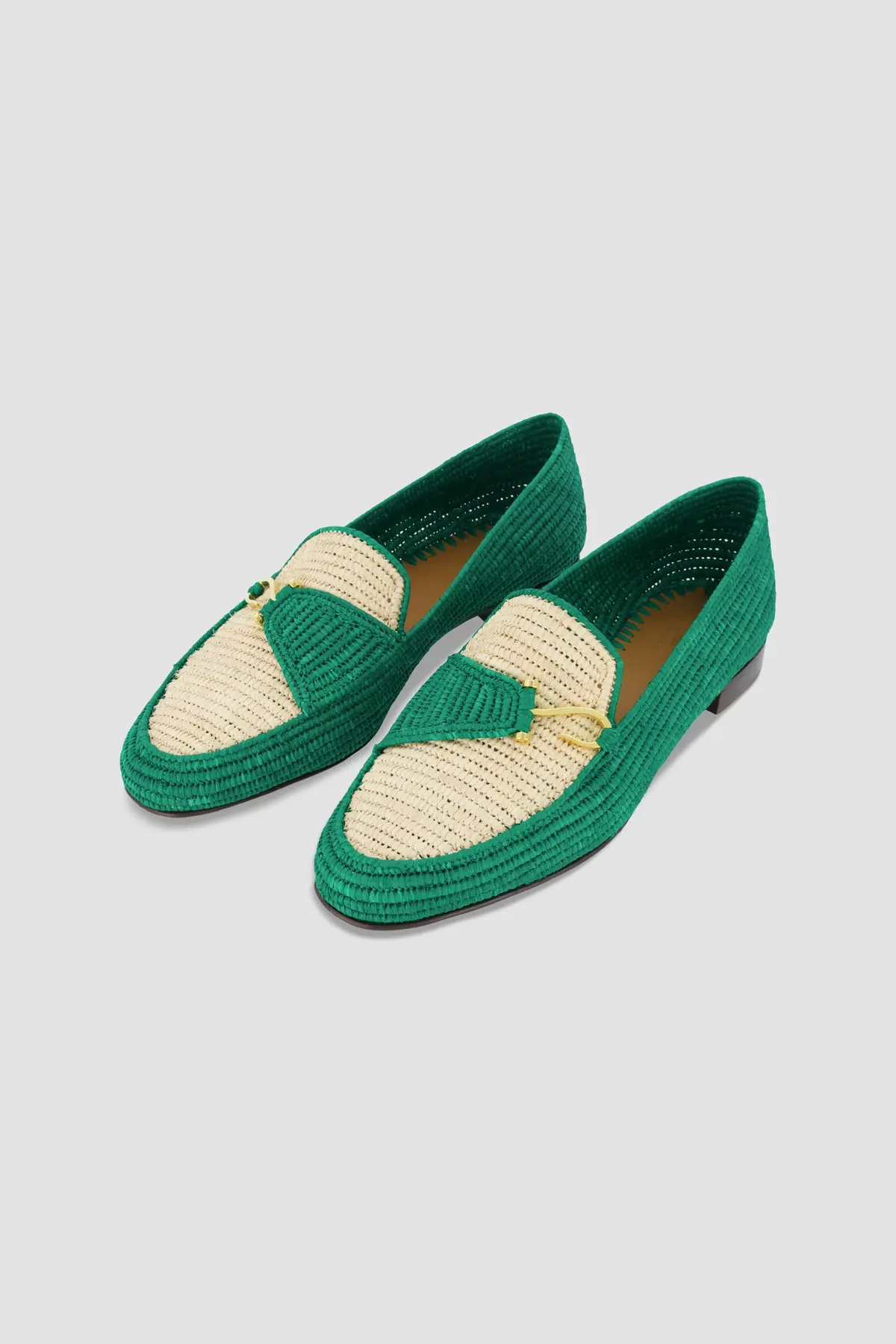 Edhen Milano Agadir Green Raffia Loafers 1