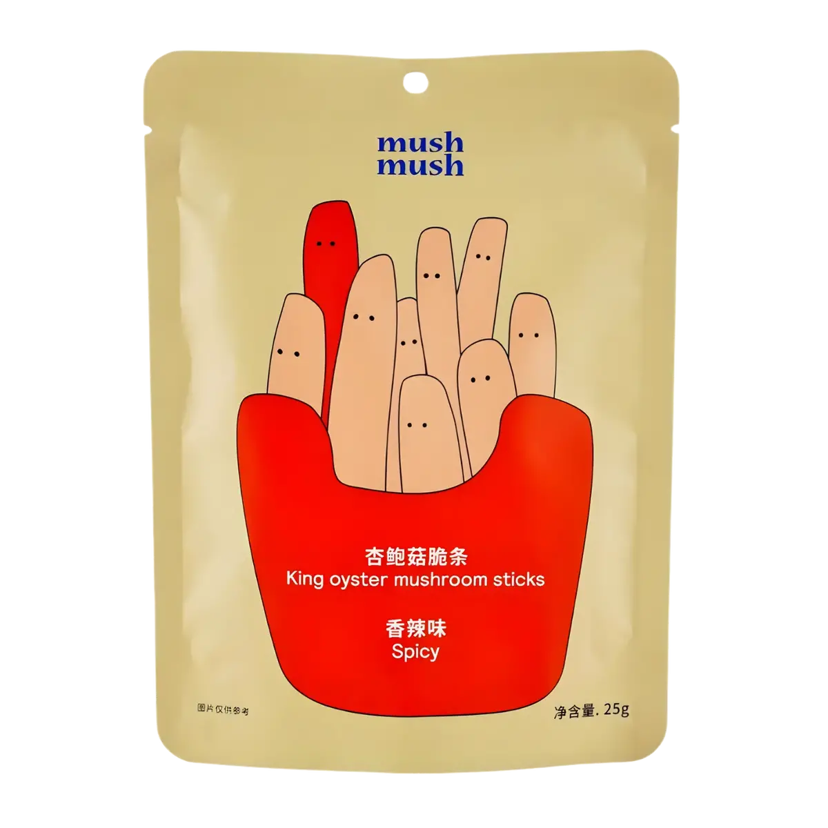 Mush Mush Crispy King Oyster Mushroom Sticks (Spicy Flavour) 25G 1