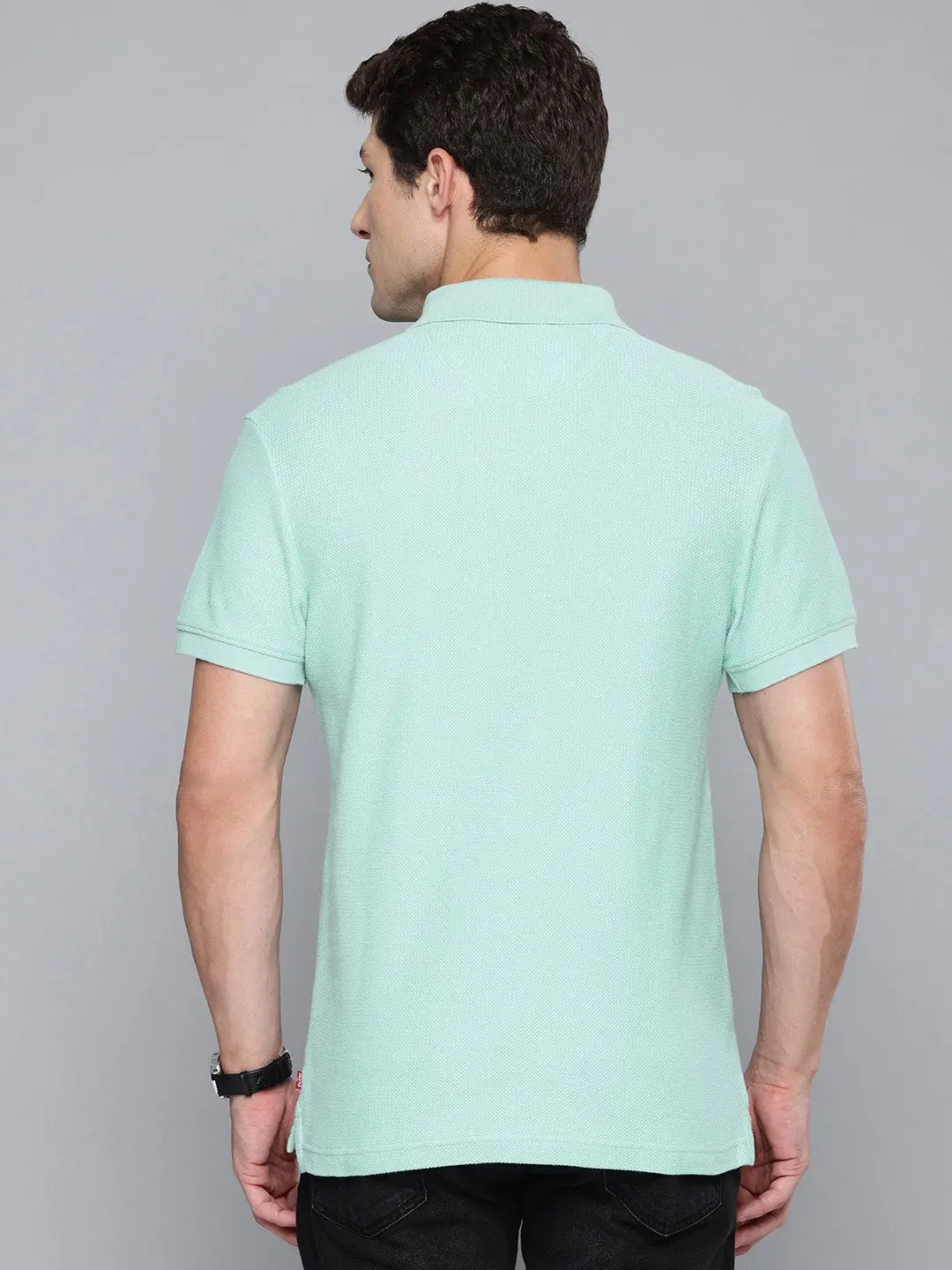 Men's Textured Slim Fit Polo T-Shirt 2