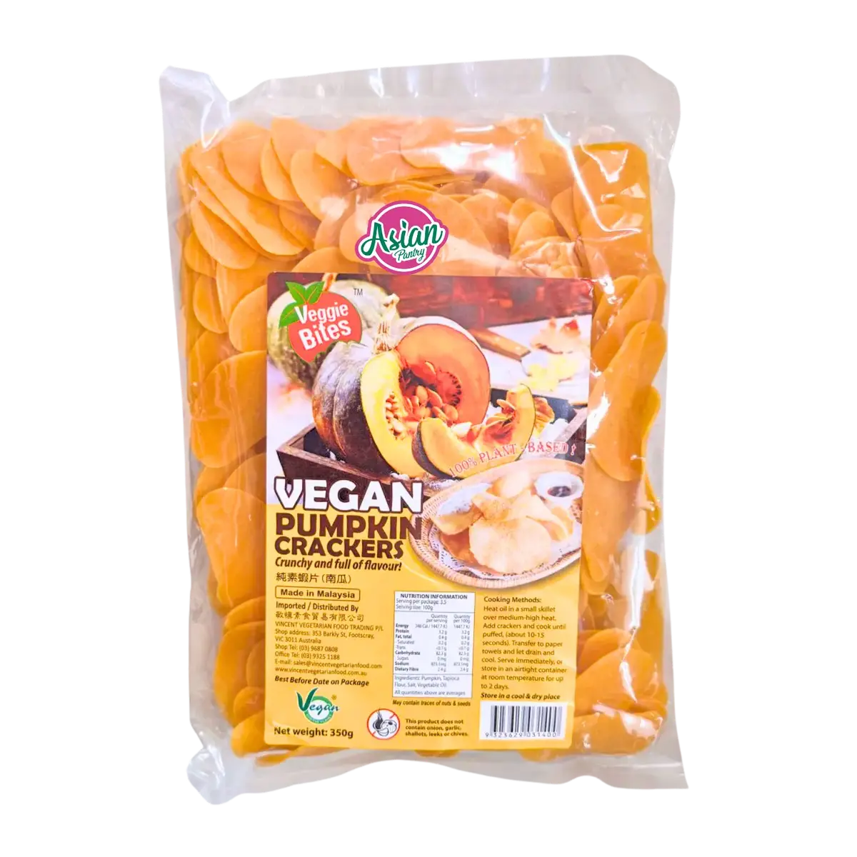 Veggie Bites Vegan Pumpkin Crackers 350G 1