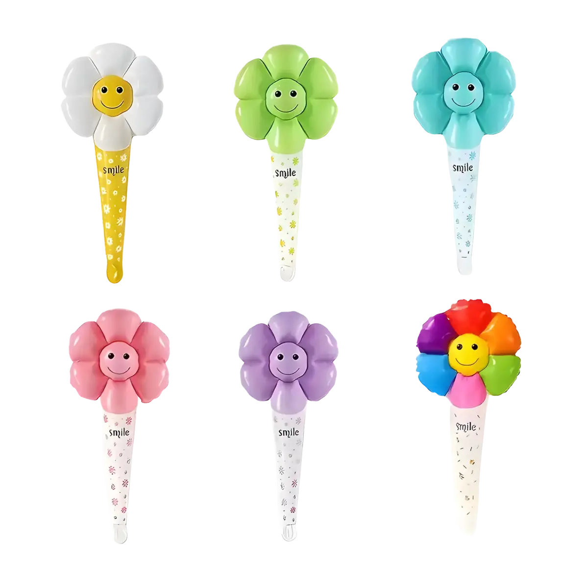 Asian Pantry 30Pcs Handheld Balloons Daisy Smile Face Design With Manual Pump 1