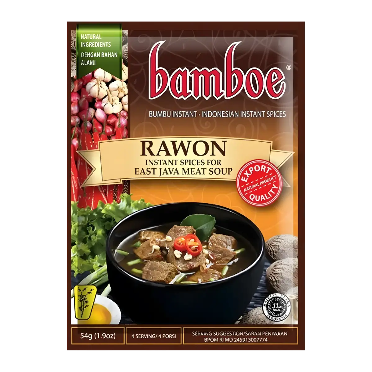 Bamboe Bumbu Rawon Spice Mix For East Java Meat Soup 54G 1
