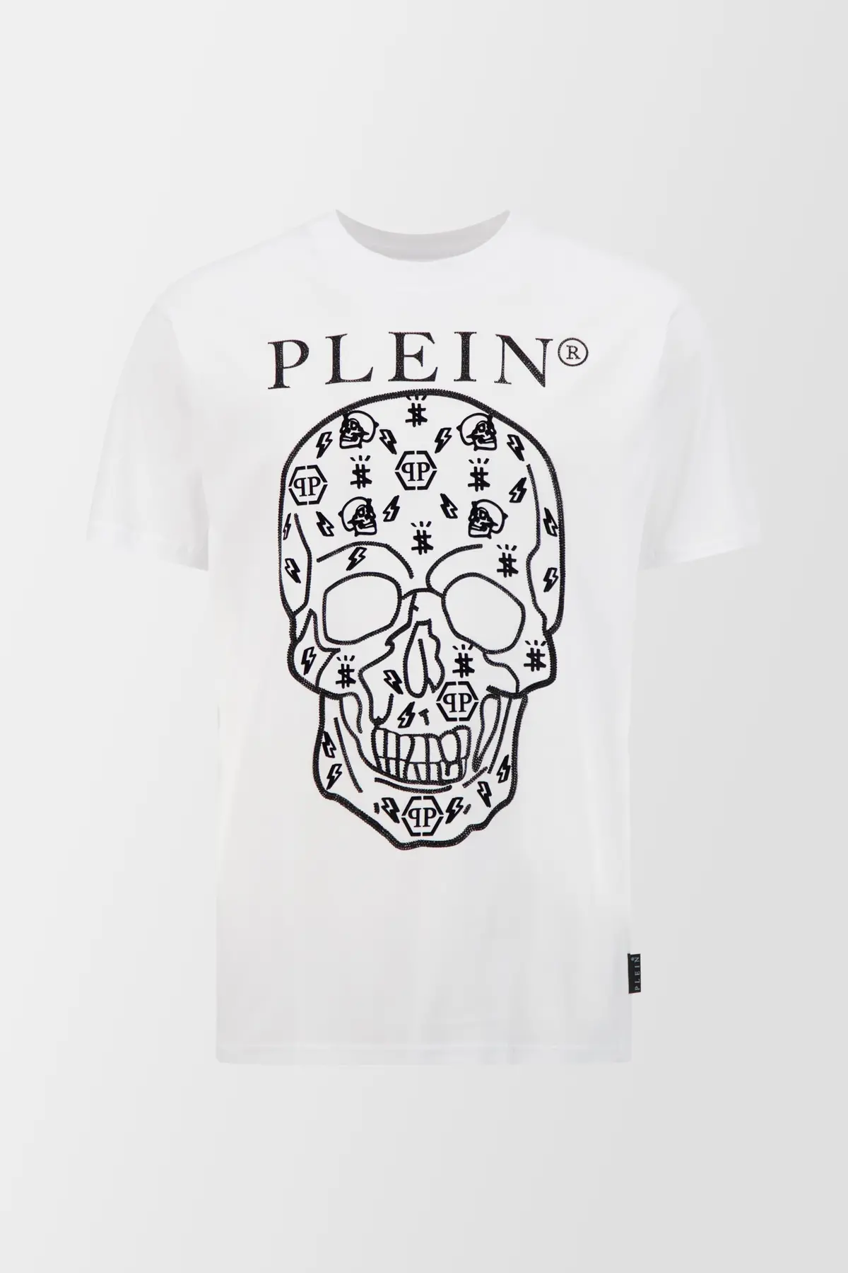 Philipp Plein White Round Neck Ss Crystals T-Shirt 1