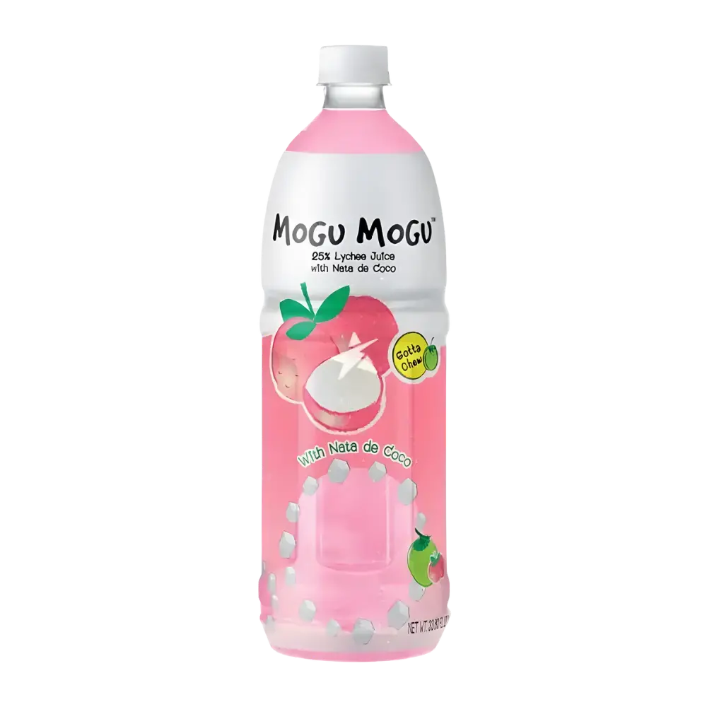 Mogu Mogu Lychee Juice With Nata De Coco 1L 1