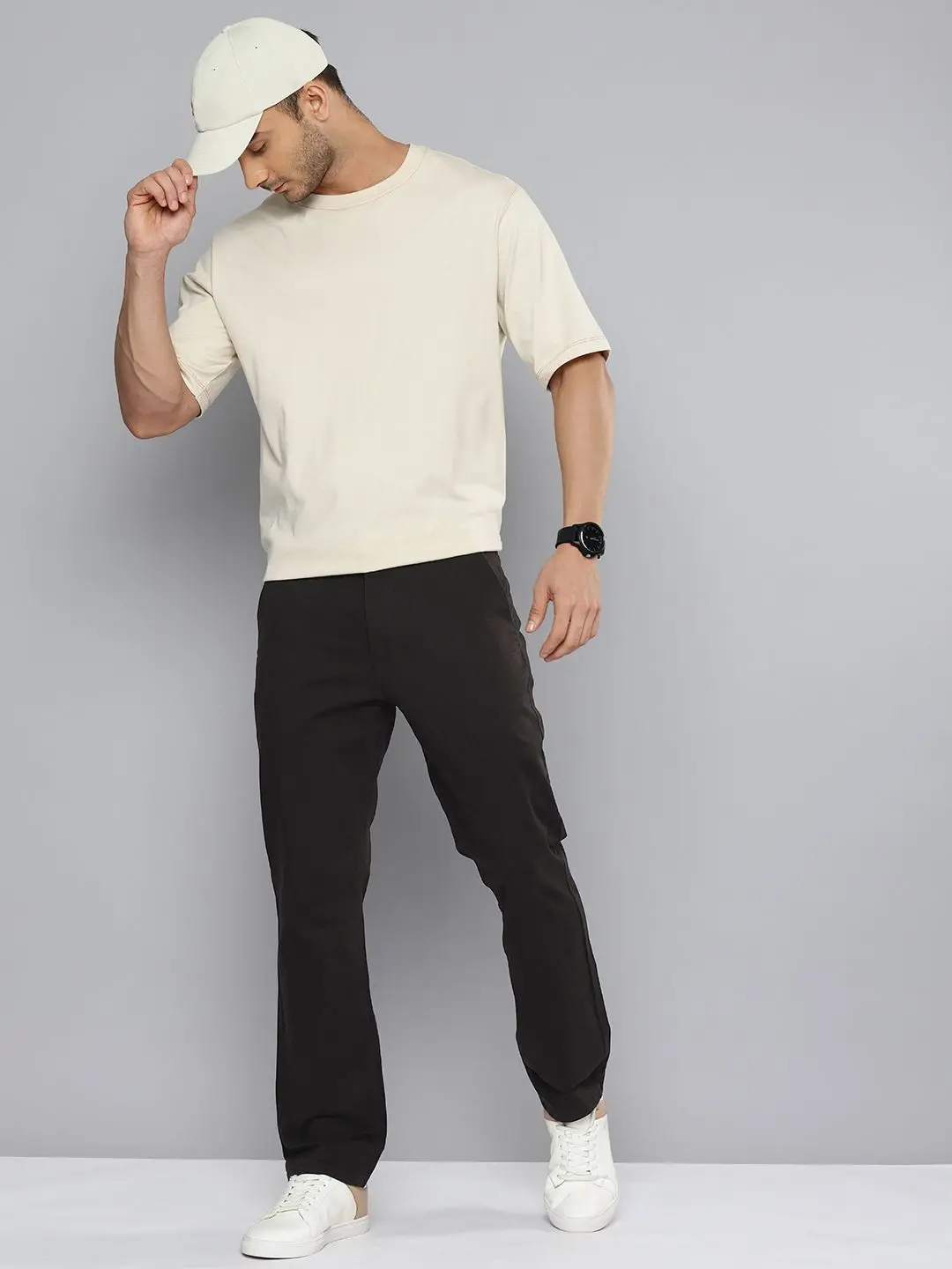 Men's Black Tapered Chinos 1