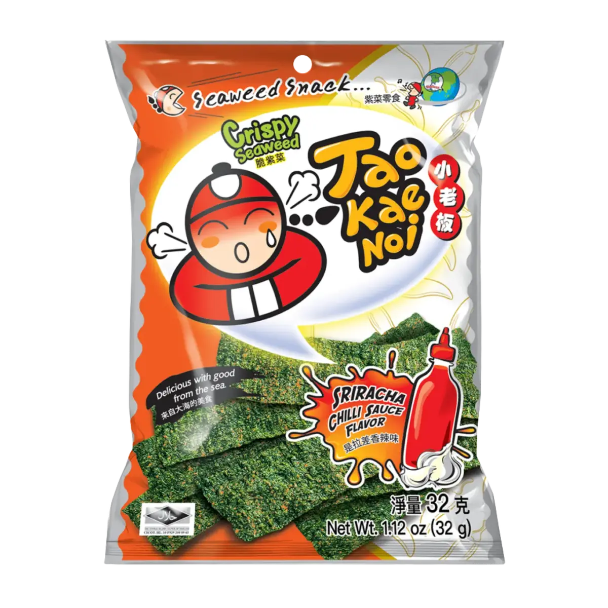Tao Kae Noi Crispy Seaweed Sriracha Chilli Sauce Flavour 32G 1