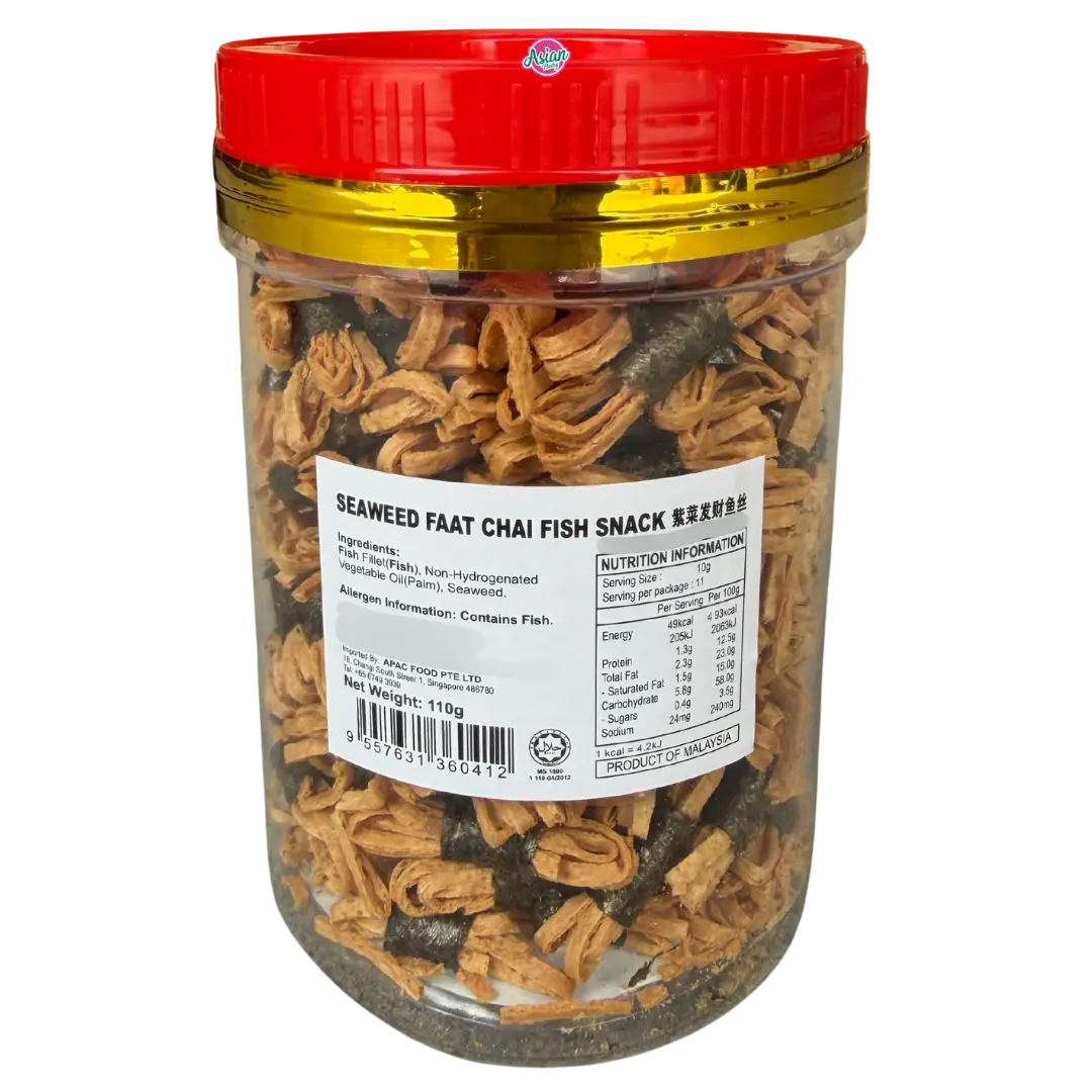 Delyco Seaweed Faat Chai Fish Snack 110G 2