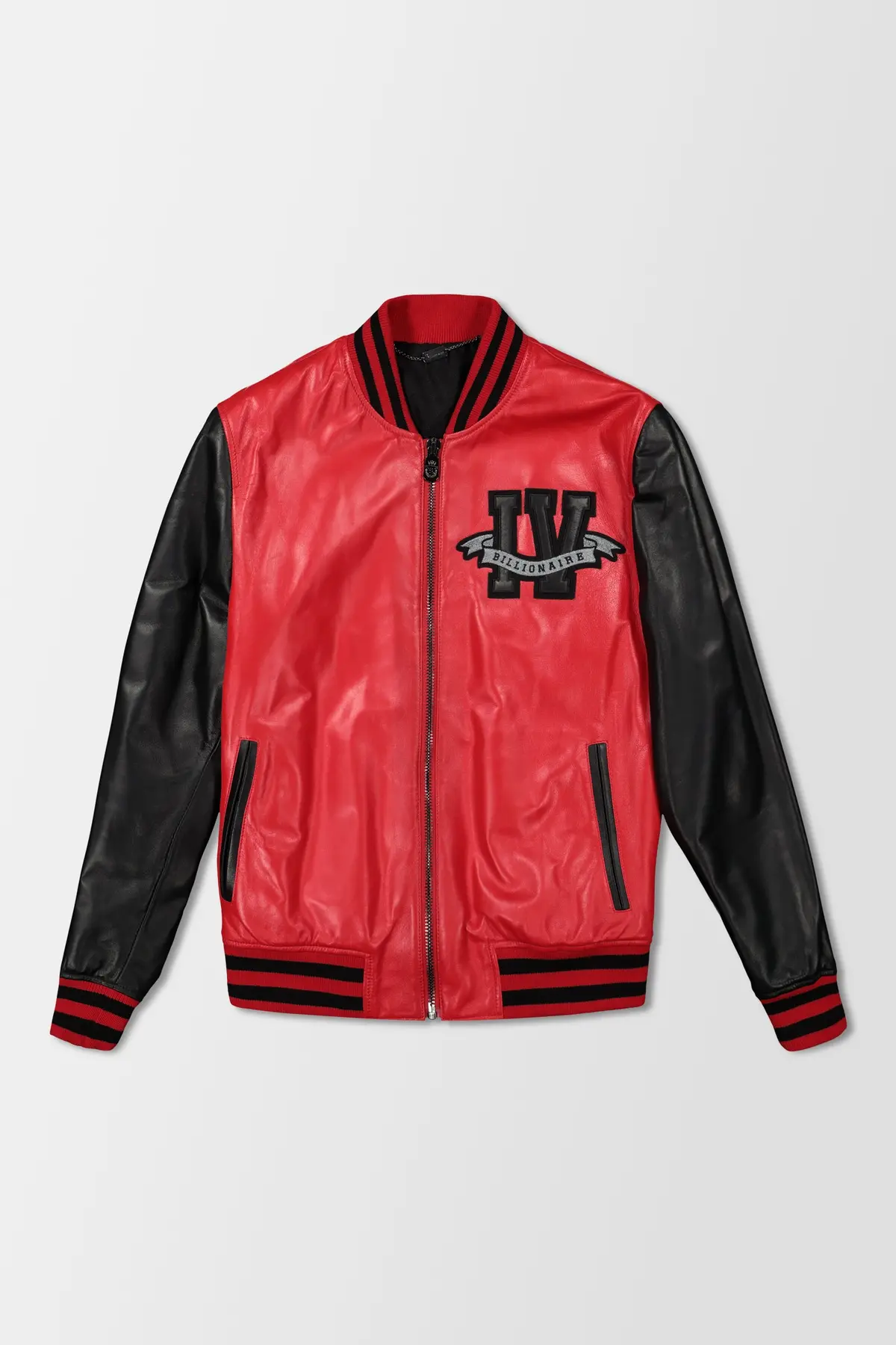 Billionaire Red Leather Bomber Jacket 2