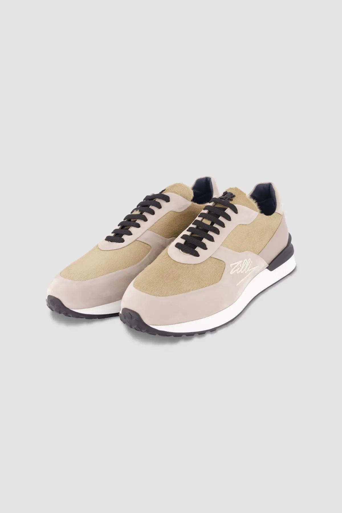 Zilli Beige Suede Calfskin Signature Sneakers 1