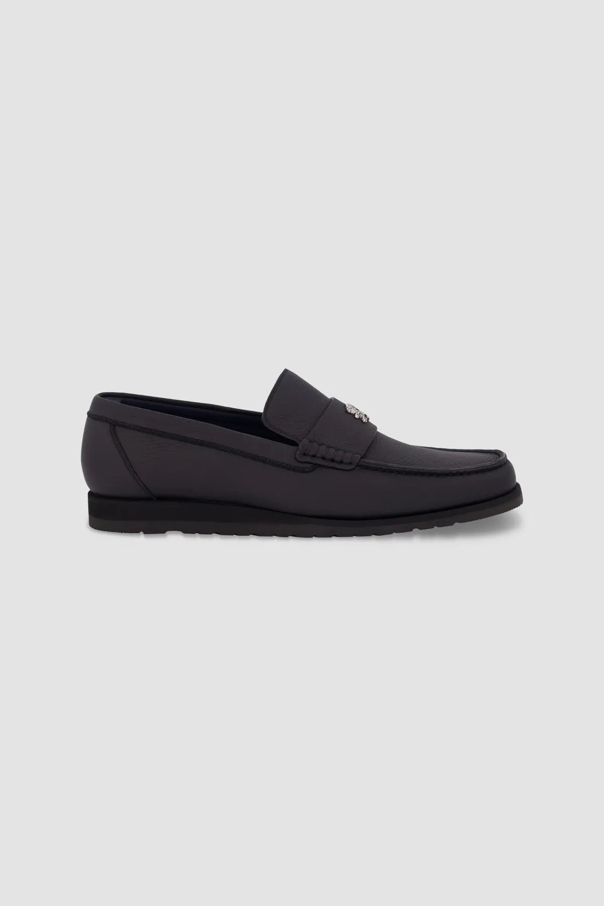Zilli Black Hand Sew With Lion De Moccasins 2