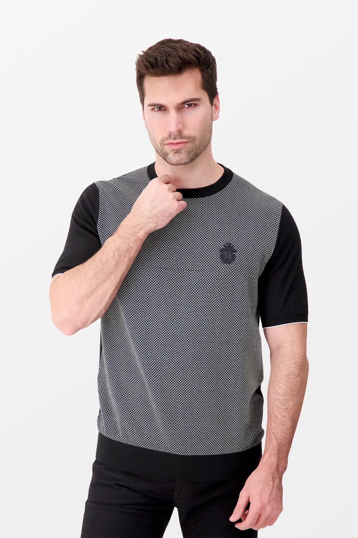 Billionaire Black Ss Crest Round Neck Pullover 3
