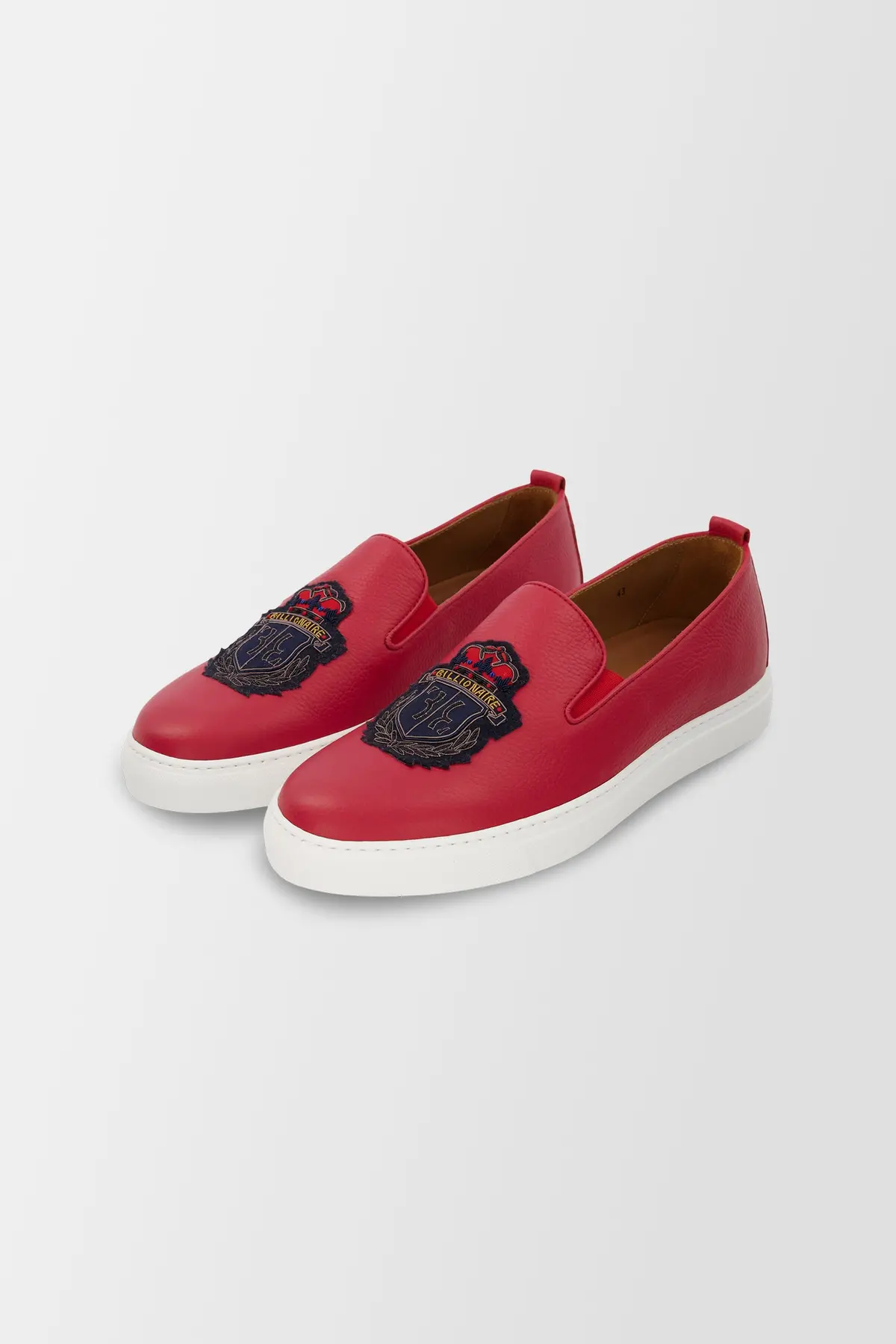 Billionaire Black Crest Red Slip-Ons 1