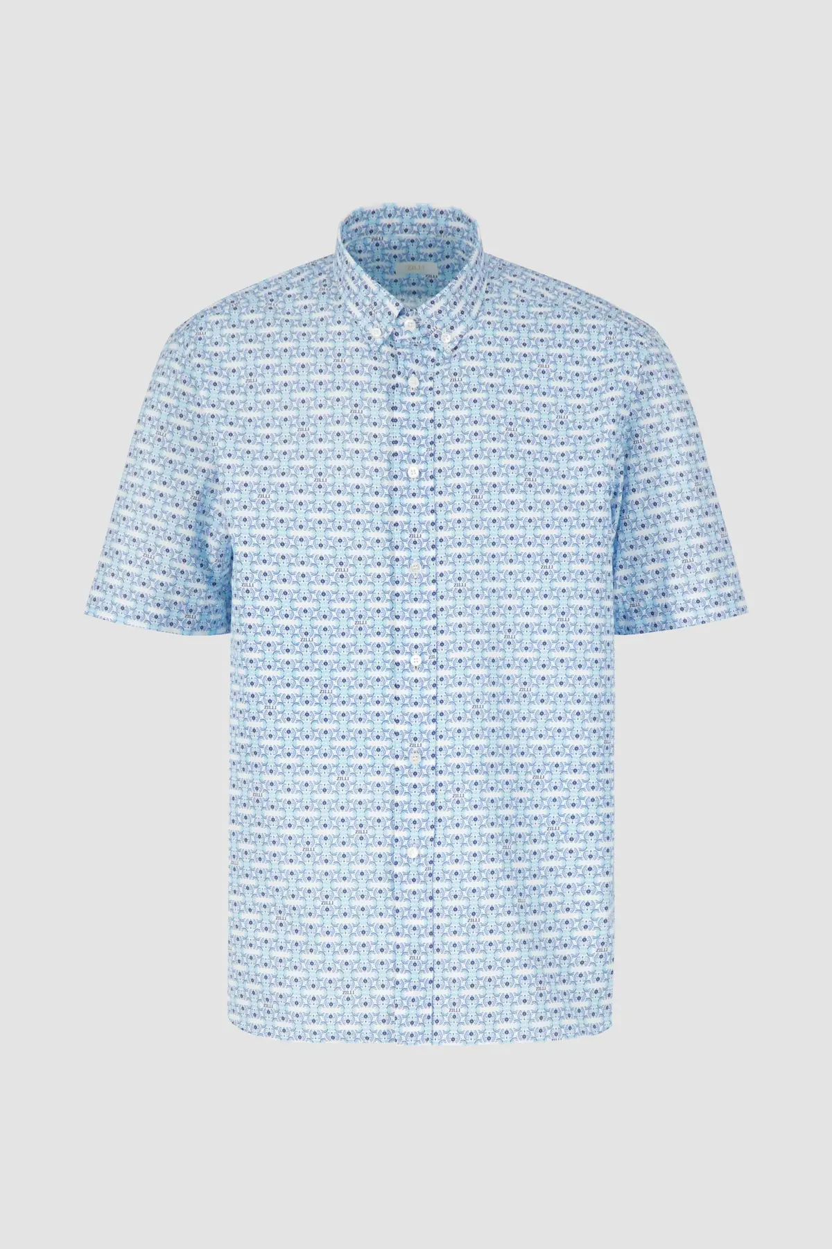 Zilli Blue/White Short Sleeve Shirt 1