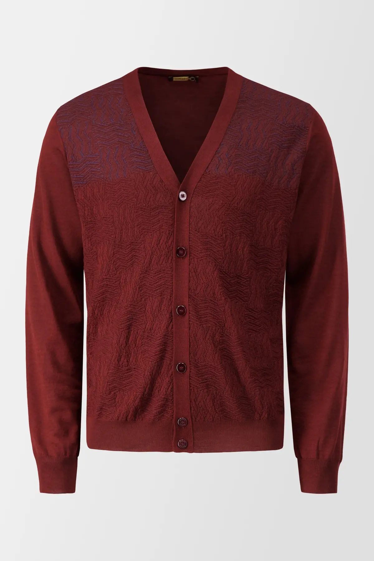 Zilli Burgundy Buttoned Cardigan 1
