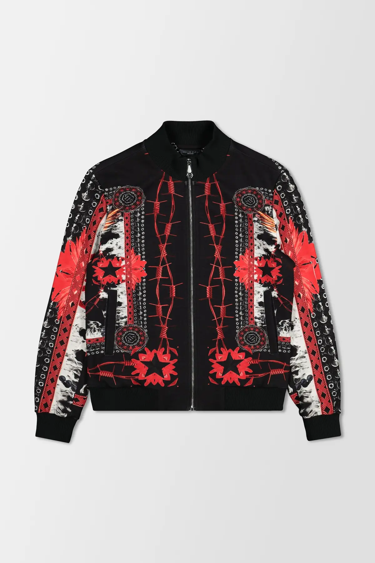 Philipp Plein Black Foulard Texture Jacket 1