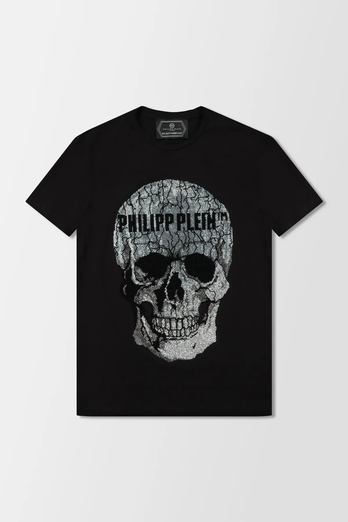 Philipp Plein Black Round Neck Ss Skull Rhinestone T-Shirt 1