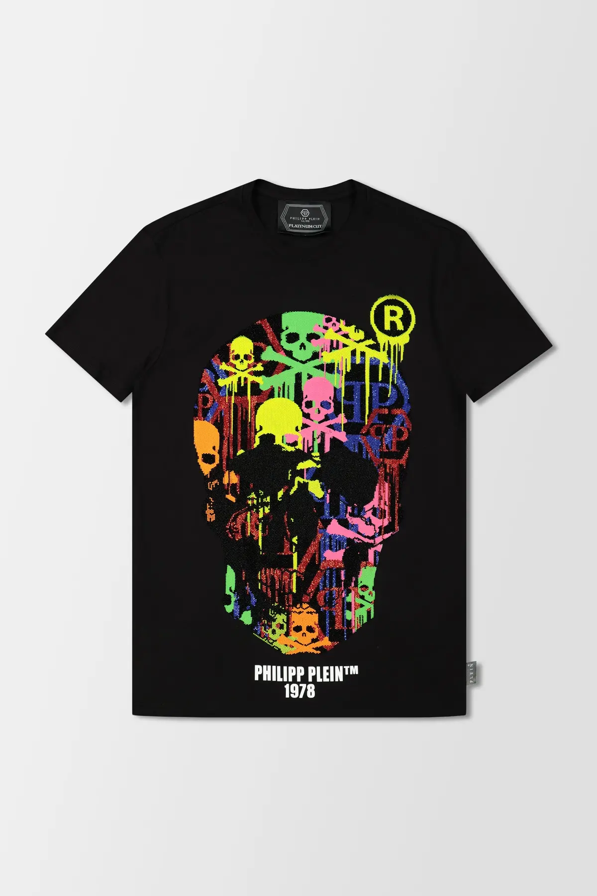 Philipp Plein Black Round Neck Ls Skull Strass T-Shirt 1