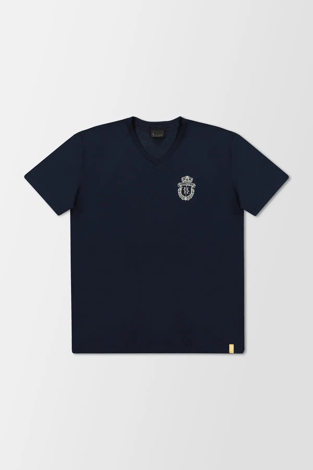 Billionaire Dark Blue Crest V-Neck T-Shirt 1