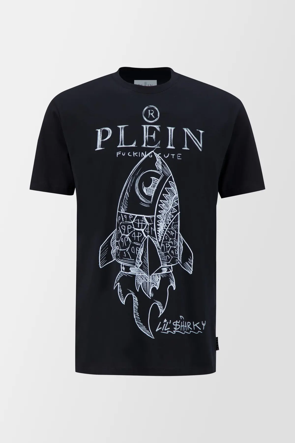 Philipp Plein Black Round Neck Ss Lil’ $Hark T-Shirt 1