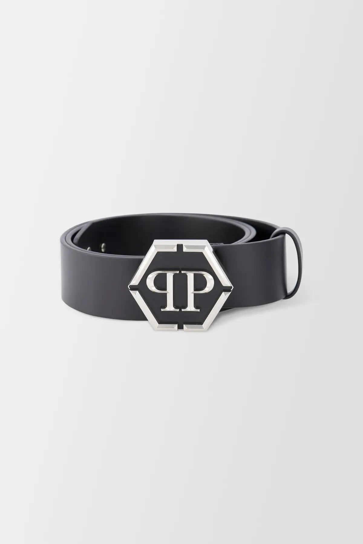 Philipp Plein Black Leather Star Belt 1