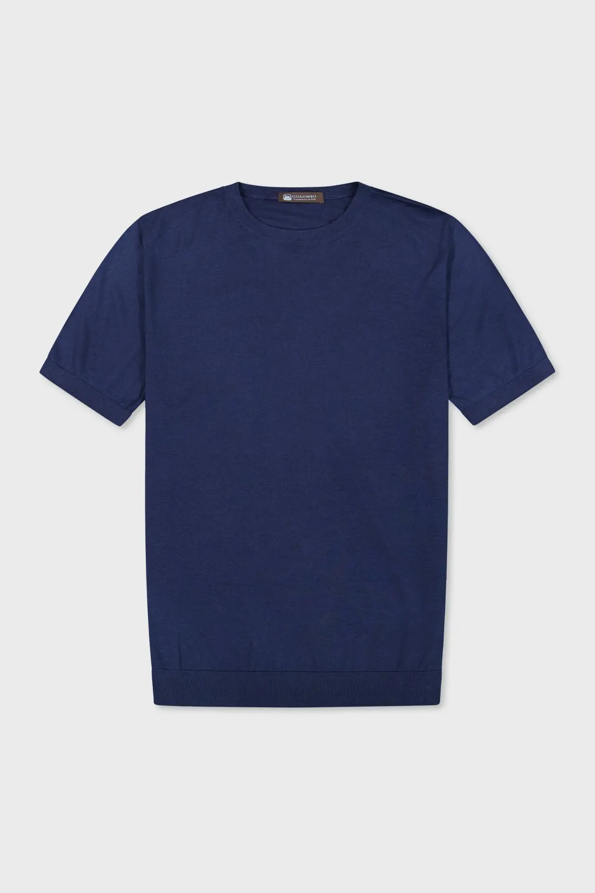 Lanificio Colombo Navy Cashmere Round Neck Ss T-Shirt 1