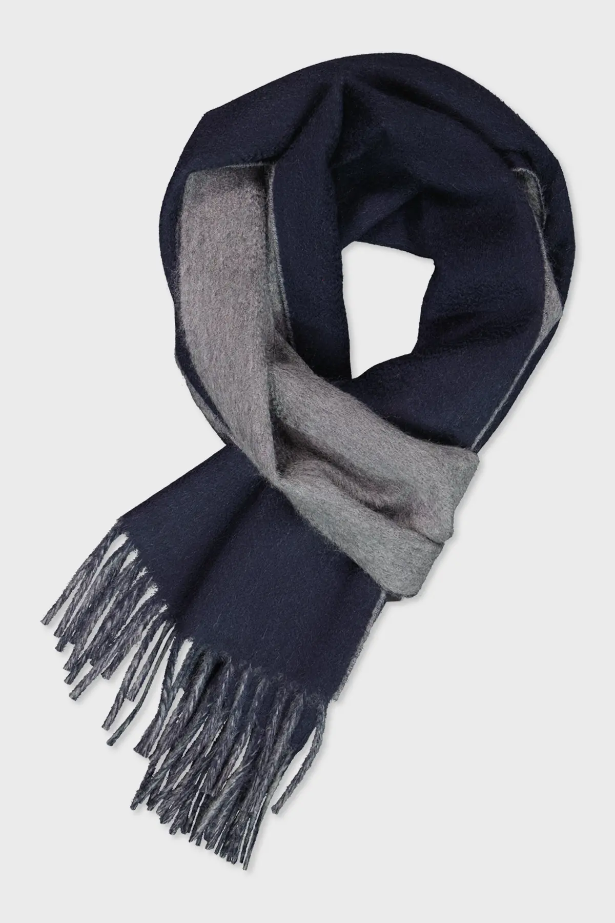 Lanificio Colombo Navy/Grey Cashmere Scarf 1