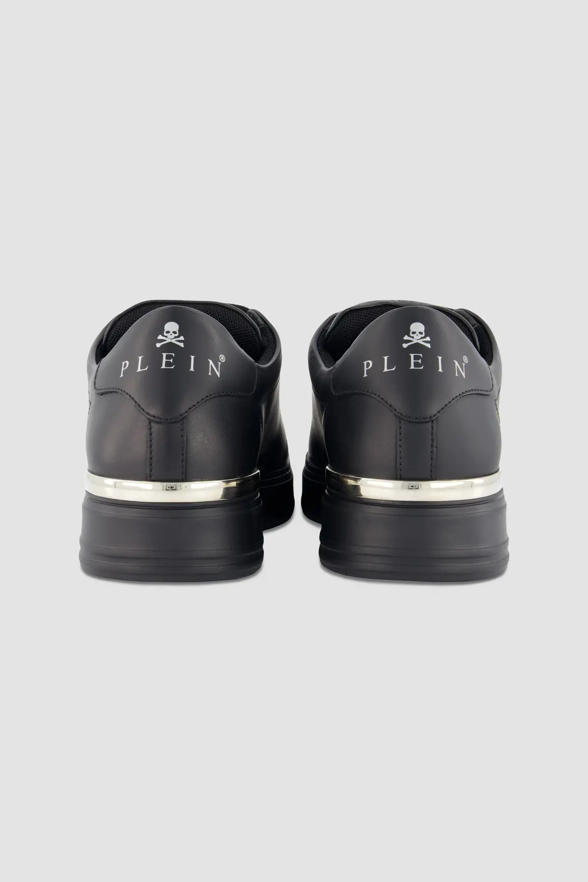Philipp Plein Black Leather Lo-Top Hexagon Sneakers 3