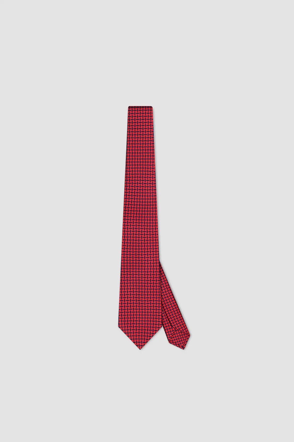 Kiton Red/Navy Silk Tie 1