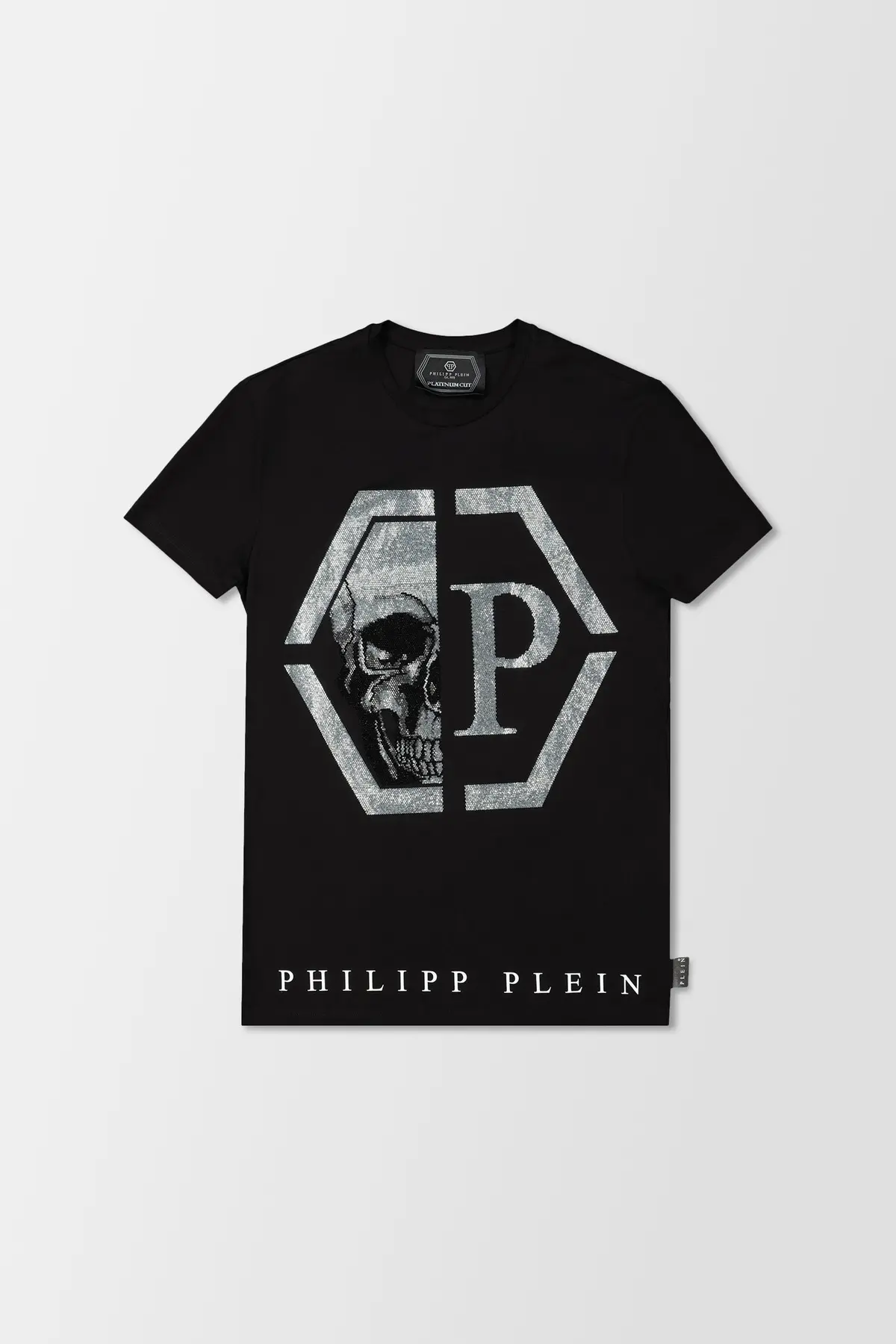 Philipp Plein Black Round Neck Ss Hexagon T-Shirt 1
