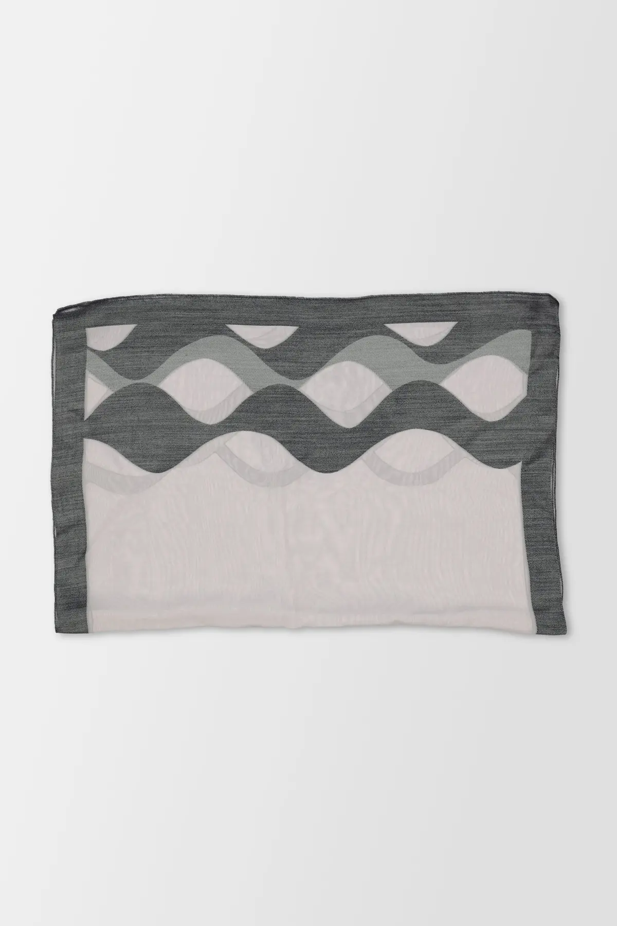 Como Silks White/Grey Waves Bianco Nero 1