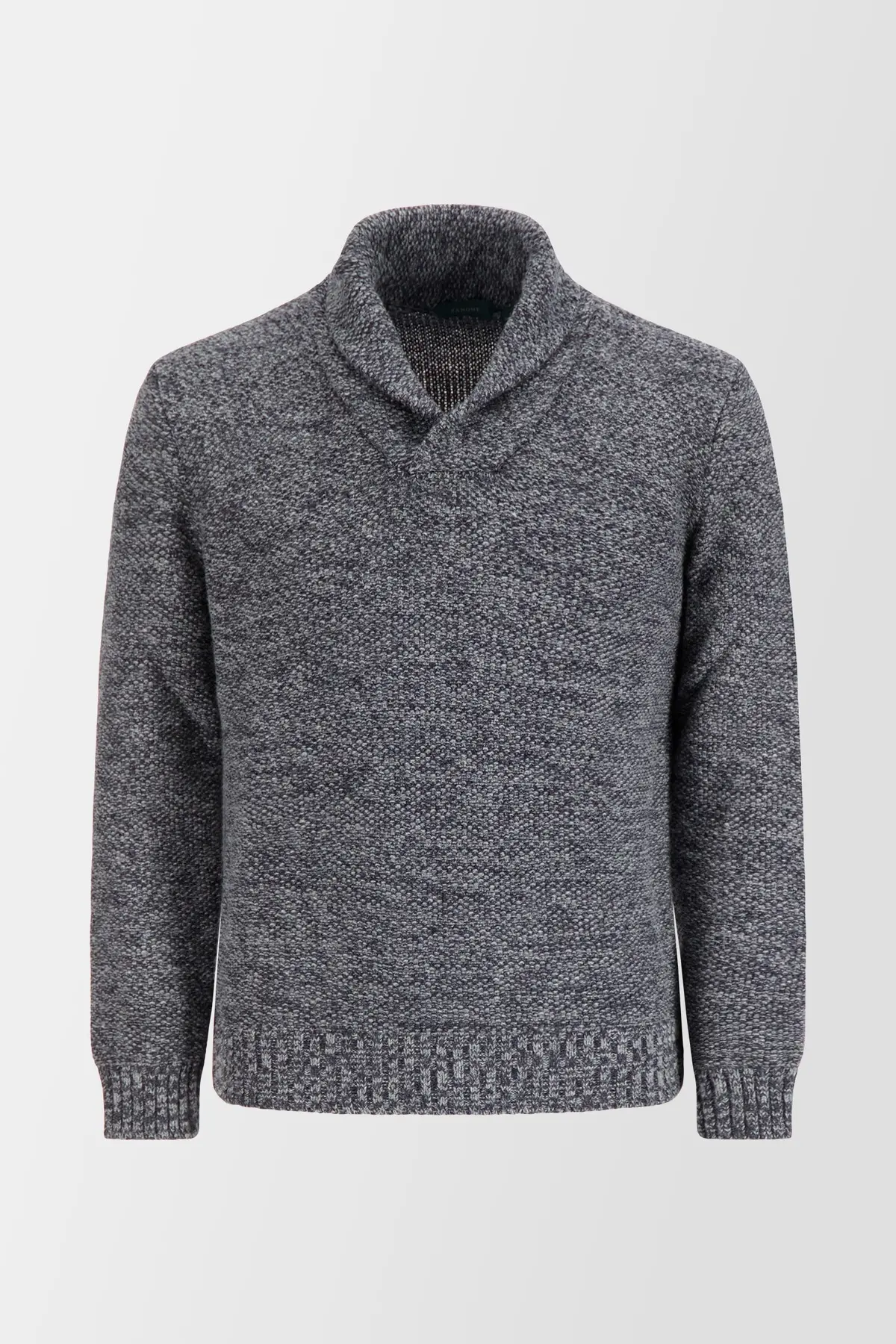 Zanone Grey Pescatore Surmounted V Neck Sweater 1