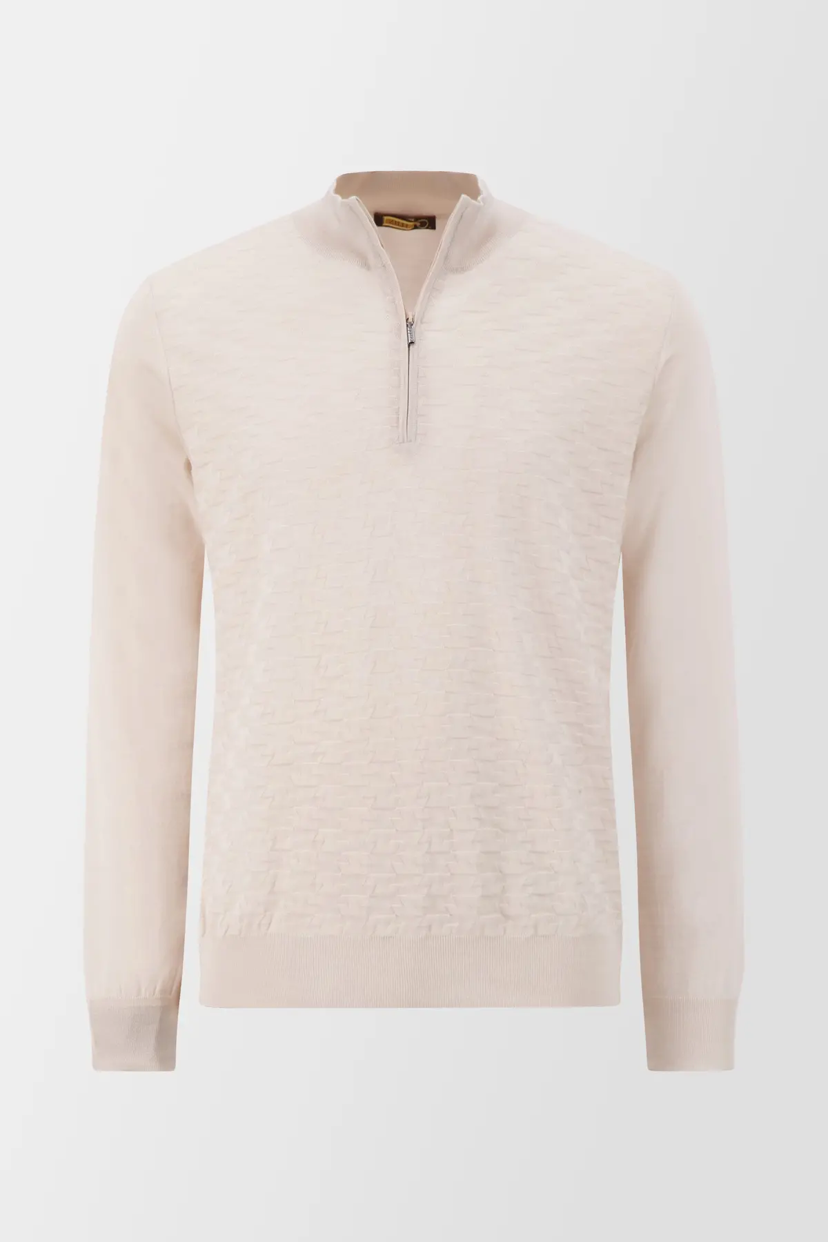Zilli Beige Turtleneck Zip Sweater 1