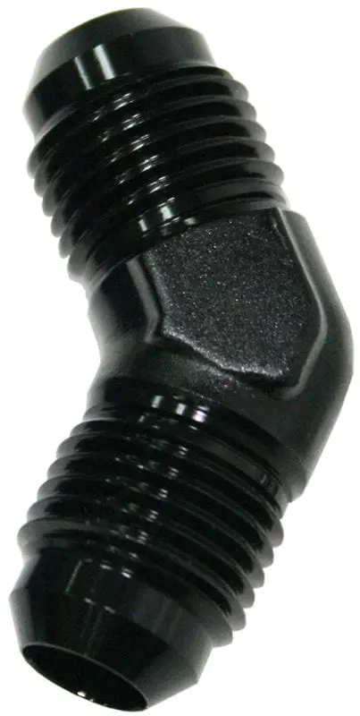 45-Degree Male Flare Union Fitting, -16An Size, Black Anodized Aluminum 1