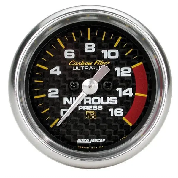 Autometer Carbon Fiber Ultra-Lite Analog Gauge, 2-1/16" Diameter, Model 4774 1