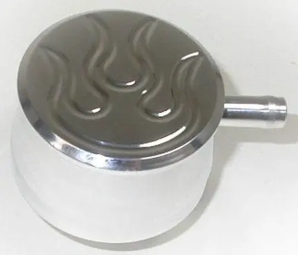 Chrome Aluminum Pcv Breather Cap – Flamed Design With 1-Inch Neck 1