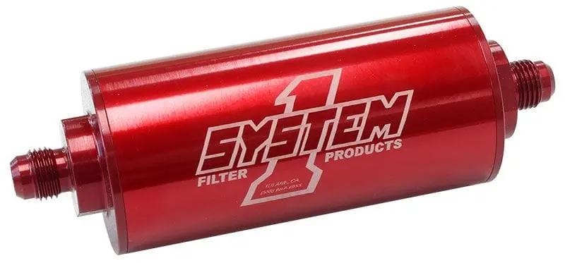 Red Anodized Billet In-Line Fuel Filter – Sy201-203410 1